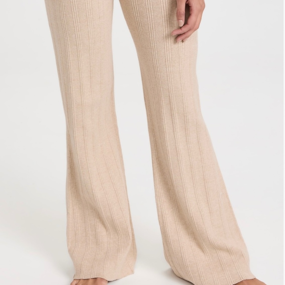 Cozy Cotton Silk Variegated Rib Flared Pant - Adagio Cream